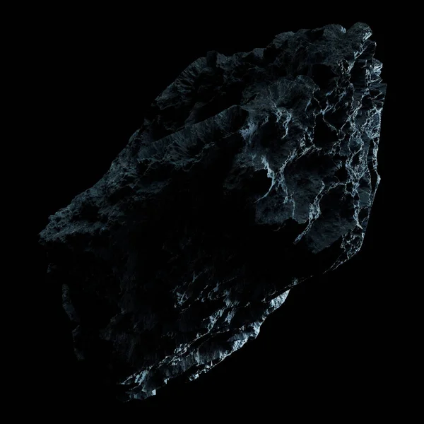 Karanlık rock asteroit izole 3d render — Stok fotoğraf