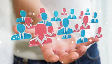 İş adamı işe aday bir iş 3d render için