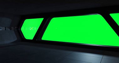 Uzay gemisi fütüristik iç pencere Manzaralı