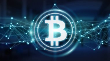 Bitcoins değişim arka plan 3d render