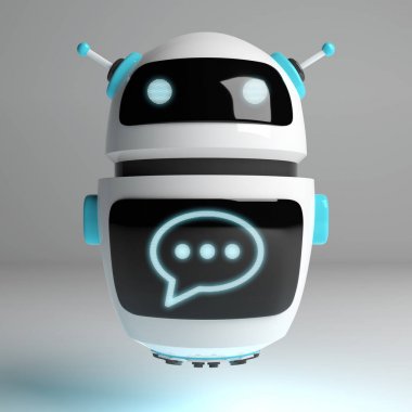 Fütüristik dijital sohbet etmek 3d render