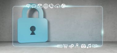 Cadena simgeler web arabirimi 3d render ile iç