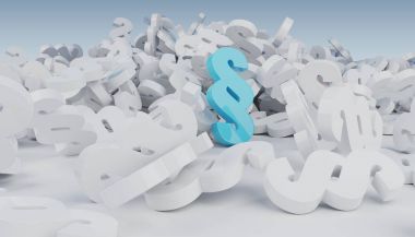 yere düşen 3d render hukuk paragraf simgeler