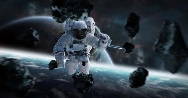 Astronaut schwebt im Weltraum 3D-Rendering-Elemente dieses Bildes — Stockfoto