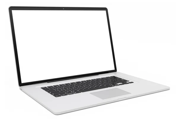 Renderização moderna prata laptop 3D — Fotografia de Stock