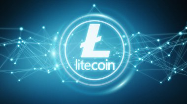 Litecoins cryptocurrency arka plan 3d render
