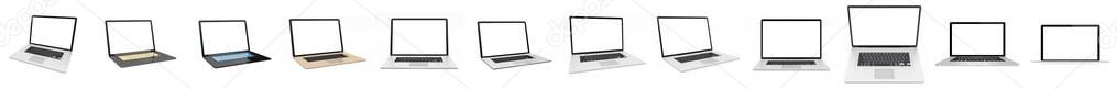 Modern digital silver laptop pack 3D rendering