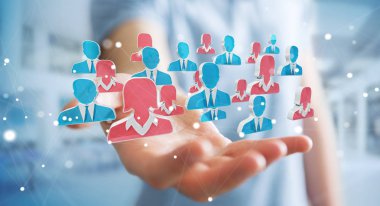 İş adamı işe aday bir iş 3d render için