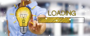 Holding ve yükleme kroki dokunmadan işadamı