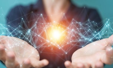 Uçan ağ bağlantısı 3B oluşturmayı kullanarak iş kadını