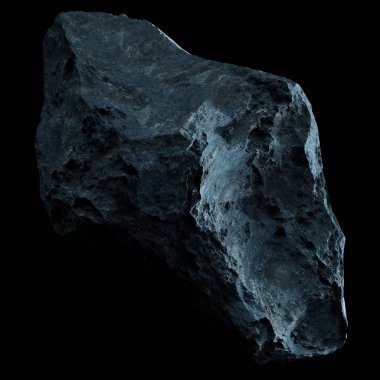 Karanlık rock asteroit izole 3d render