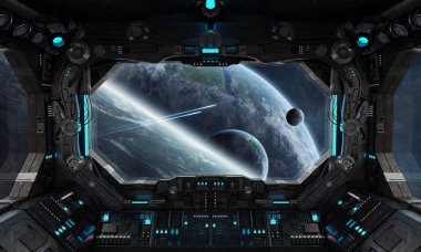 Uzay gemisi grunge iç exoplanet Manzaralı 