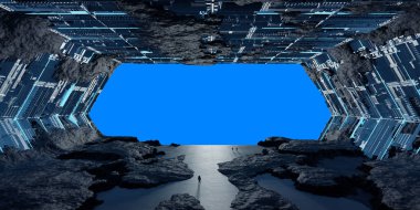 Bu i büyük göktaşı uzay İçişleri 3d işleme öğeleri