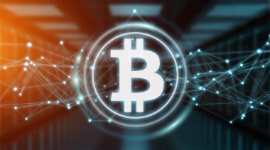 Bitcoins değişim arka plan 3d render