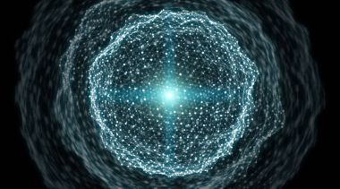 Bağlantıları sistem Küre ve veri değişim 3d render