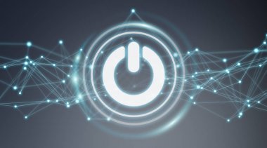 Güç enerji simgesi bağlantıları 3d render ile