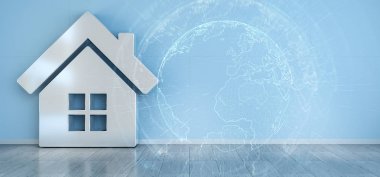 İç bağlantı 3d render ile simgesinde SmartHome