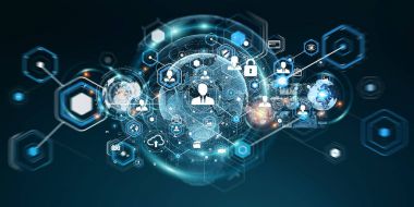 Sosyal ağ arabirimi 3d render