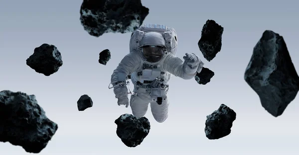 Astronaut isolated on grey background 3D rendering elements of t — Stock Photo, Image