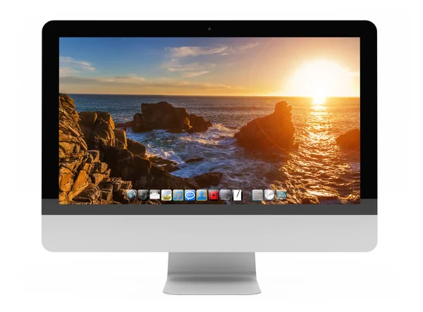 Modern computer screen on white background 3D rendering