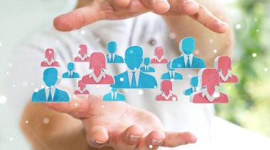 İş adamı işe aday bir iş 3d render için