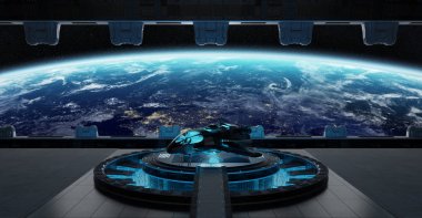 İniş pisti uzay İçişleri 3d render unsurları bu i