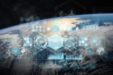 Grafik ve analiz Planet Earth 3d render çizelgeleri