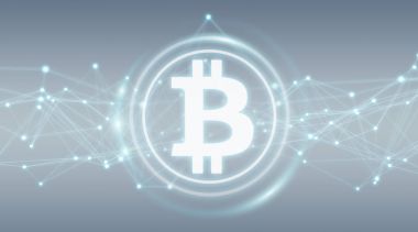 Bitcoins değişim arka plan 3d render