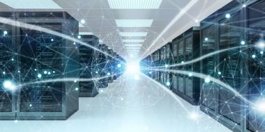 Sunucu odası Merkezi Cyber veriler 3B oluşturmayı alışverişi