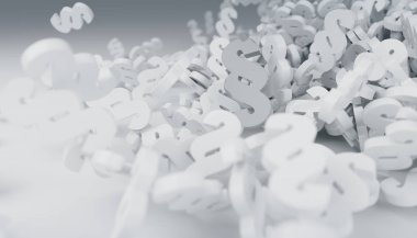 yere düşen 3d render hukuk paragraf simgeler