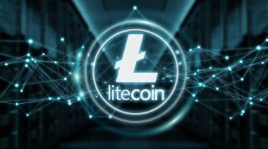Litecoins cryptocurrency arka plan 3d render