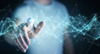 Uçan ağ bağlantısı 3B oluşturmayı kullanarak iş adamı