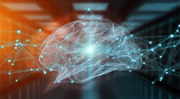 Mänskliga hjärnan digital röntgen 3d-rendering — Stockfoto