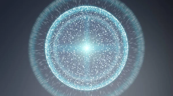 Bağlantıları sistem Küre ve veri değişim 3d render