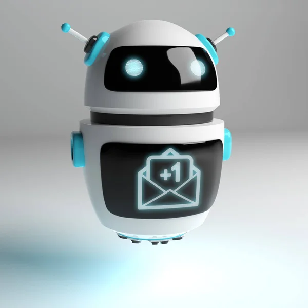 Futuristic digital robot receiving emails 3D rendering — Stock Photo, Image