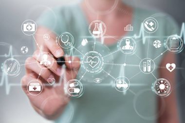 Bir kalem ile dijital tıbbi arabirimini kullanarak işkadını 3d parçalamak