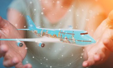 İşadamı çınar ve dünyanın ünlü simge ile 3d parçalamak