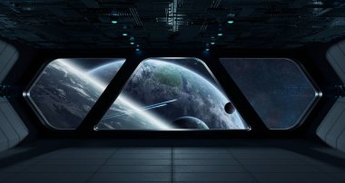 Uzay gemisi fütüristik iç exoplanet Manzaralı