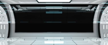 Uzay gemisi parlak iç 3d render