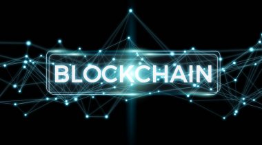 Blockchain bağlantı arka plan 3d render