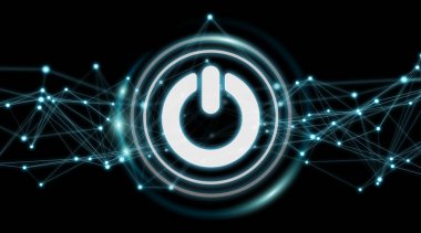 Güç enerji simgesi bağlantıları 3d render ile