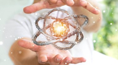 Fütüristik torus dokulu nesnesi 3B oluşturmayı kullanarak iş adamı