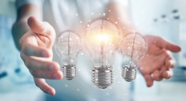 Bağlantıları 3d ren ile modern kesimine bağlayan işadamı