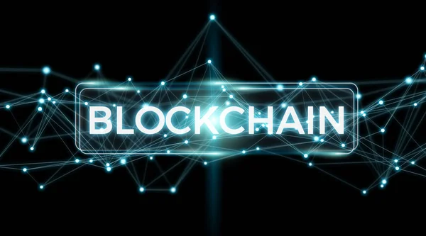 Blockchain-Verbindung Hintergrund 3D-Rendering — Stockfoto