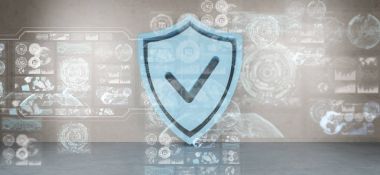 Kalkan kutsal kişilerin resmi iç web arabirimi 3d render ile