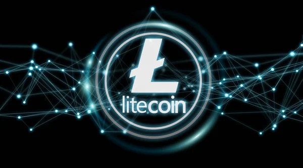 Litecoins cryptocurrency arka plan 3d render — Stok fotoğraf