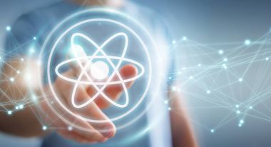 Modern molekül yapısı 3B oluşturmayı kullanarak iş adamı