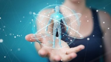 Dijital röntgen insan vücudu tarama arabirimi 3d r kullanarak iş kadını