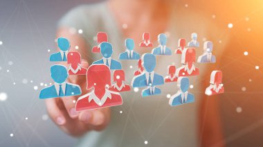 İş kadını işe aday bir iş 3d render için