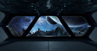 Uzay gemisi fütüristik iç exoplanet Manzaralı